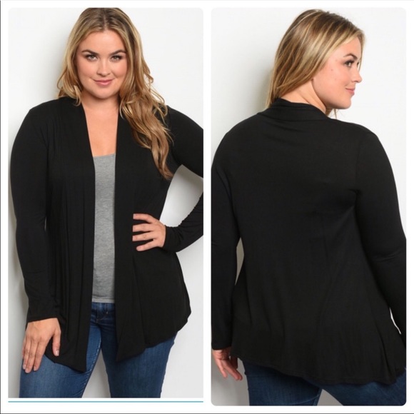 Cardigan Casual Black - Plus Size - Picture 2 of 6